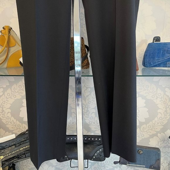 NINA RAYNOR Black Wool Blend Straight Leg Flat Front Dress Pant - Picture 6 of 12